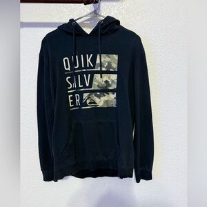Quiksilver Men's Navy Hoodie with Camo Logo